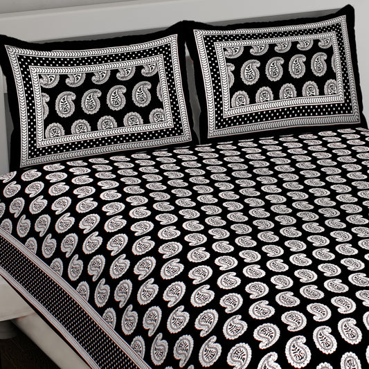 Black & White King Size 100% Cotton Bedsheets