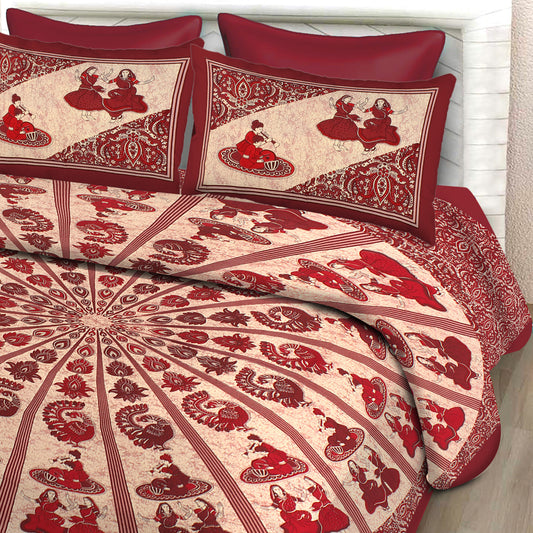 Dancing Dolls King Size 100% Cotton Bedsheets