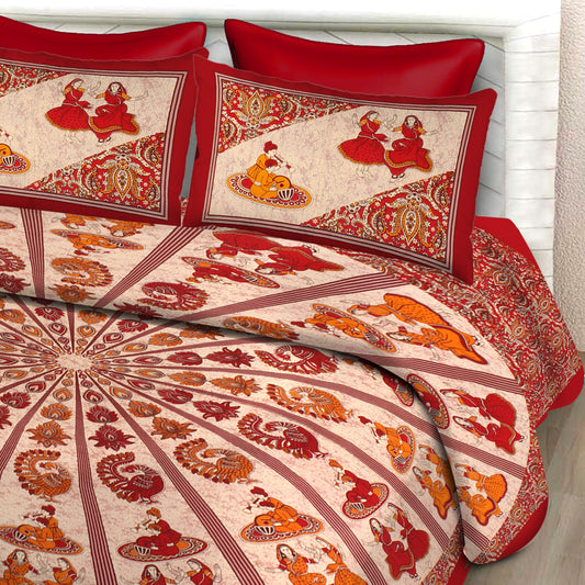 Dancing Dolls King Size 100% Cotton Bedsheets