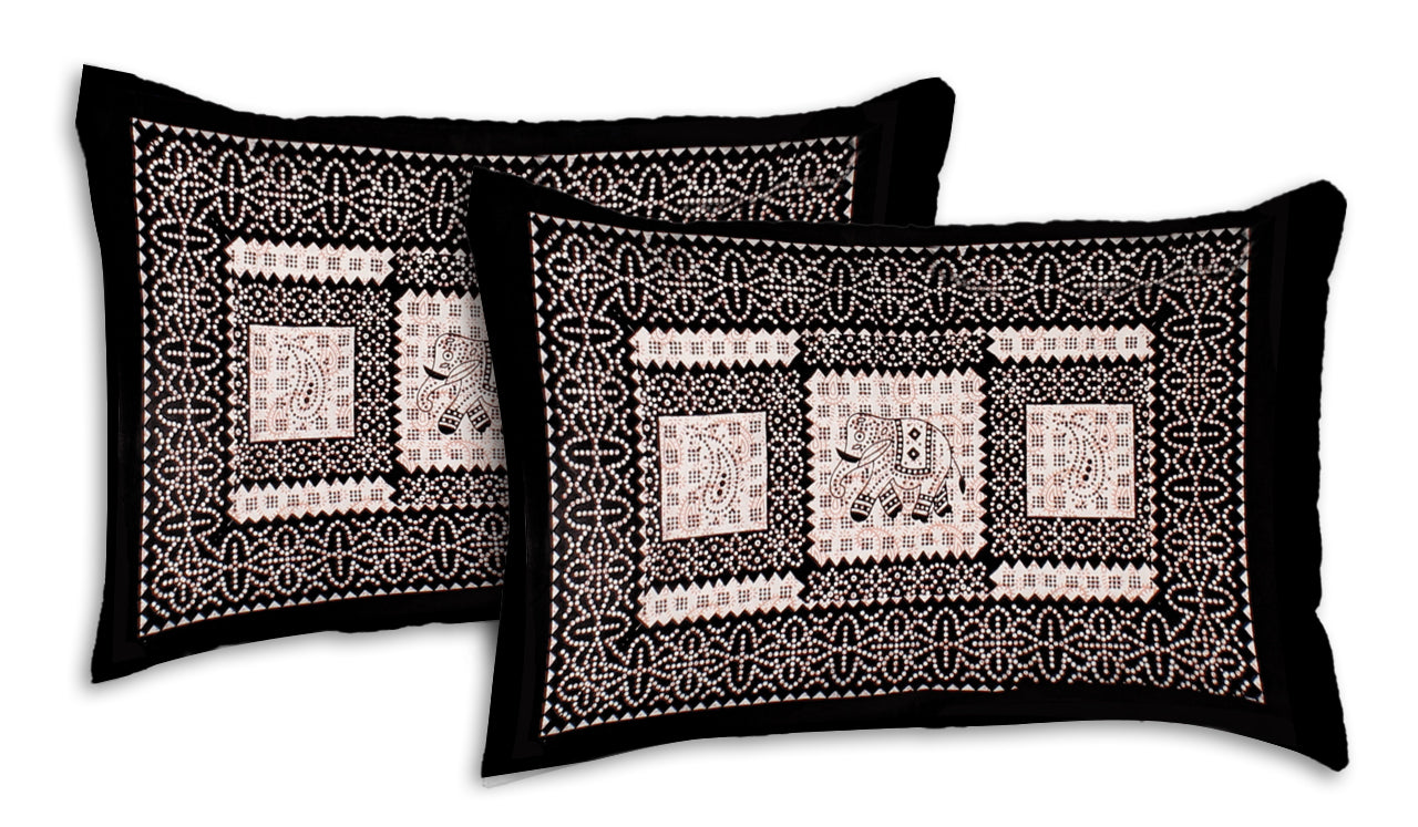 Elephant Block King Size 100% Cotton Bedsheets