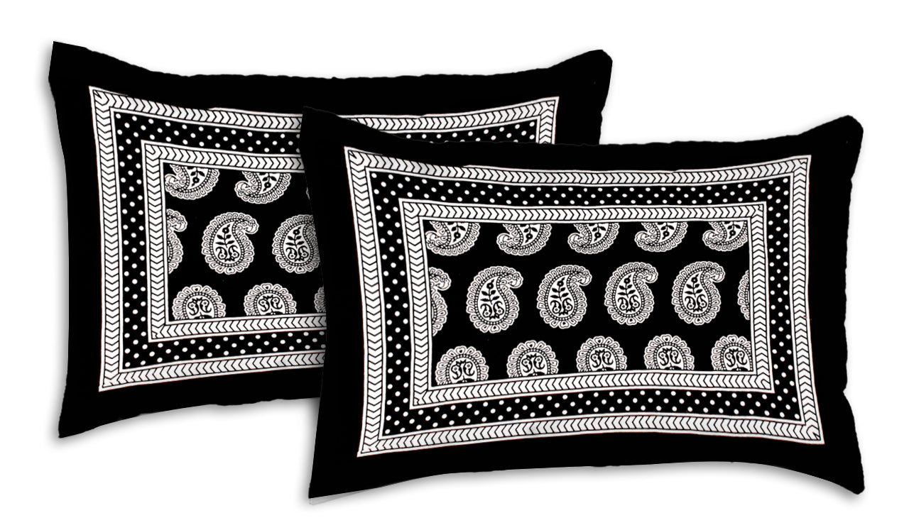 Black & White King Size 100% Cotton Bedsheets