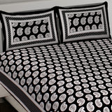 Black & White King Size 100% Cotton Bedsheets