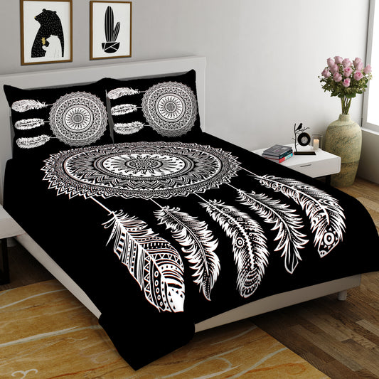 Black & White King Size 100% Cotton Bedsheets