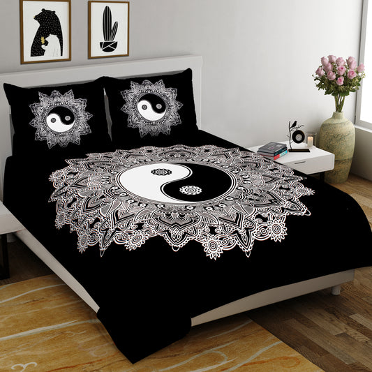 Black & White King Size 100% Cotton Bedsheets