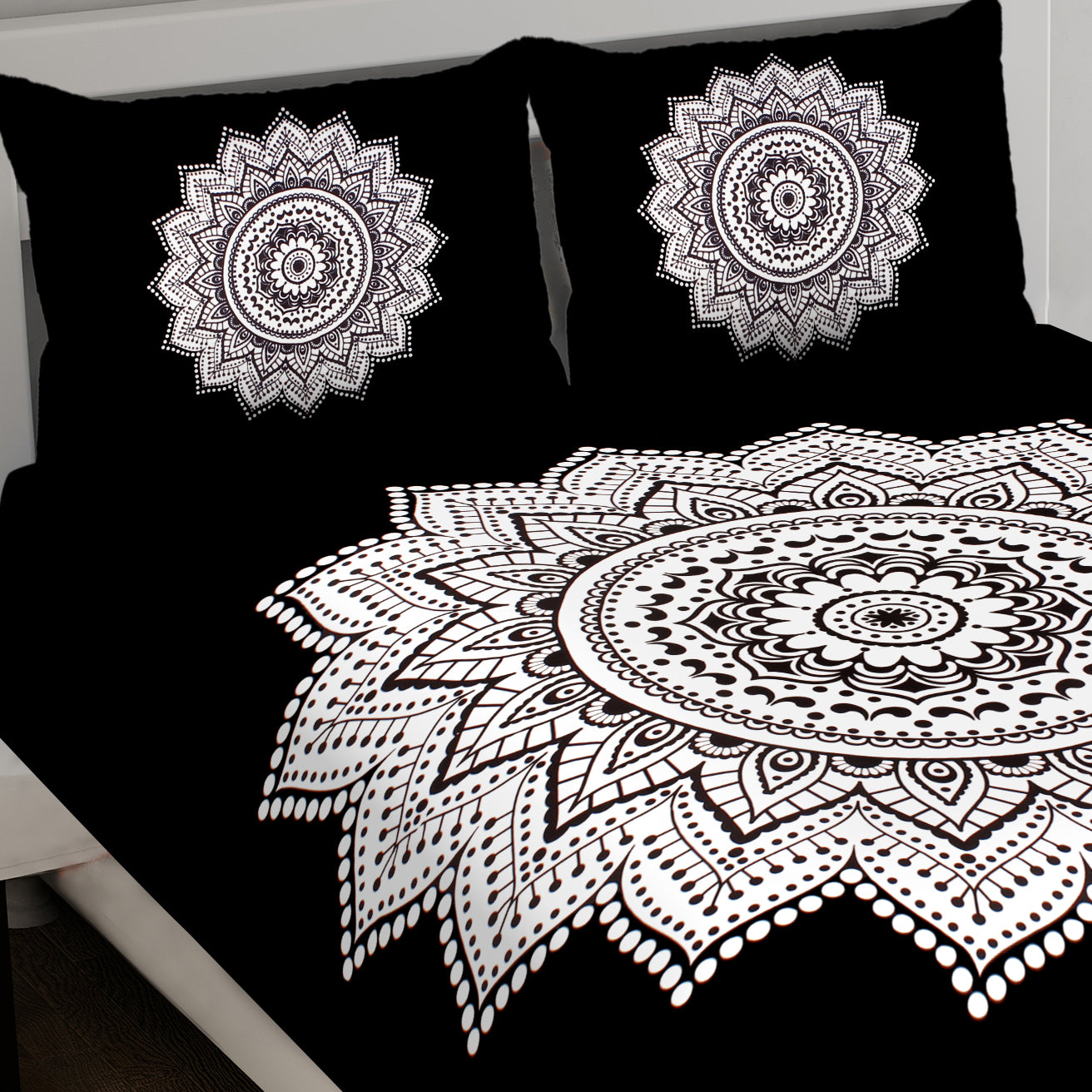 Black & White King Size 100% Cotton Bedsheets