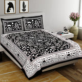 Black & White King Size 100% Cotton Bedsheets