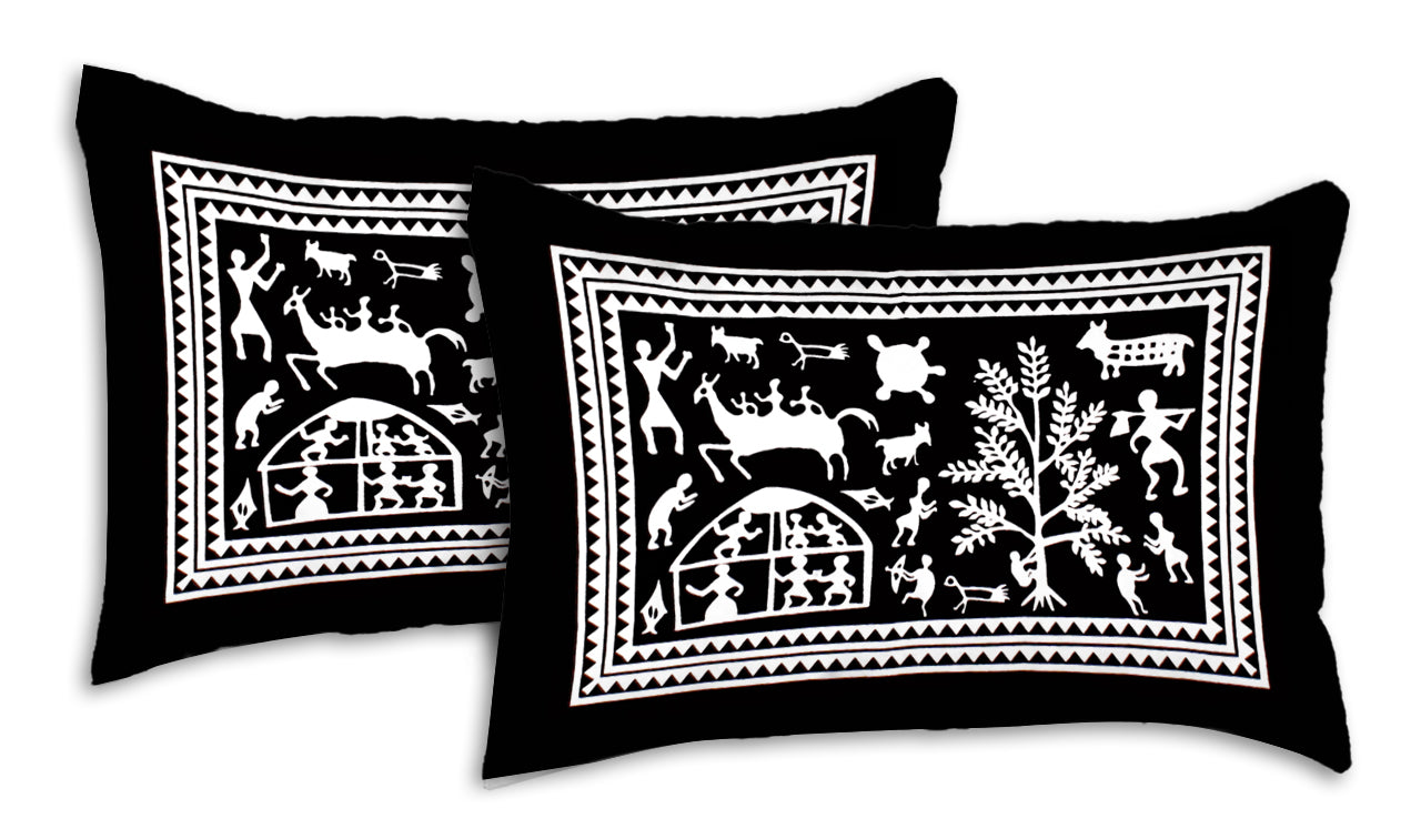Black & White King Size 100% Cotton Bedsheets