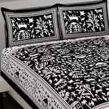 Black & White King Size 100% Cotton Bedsheets