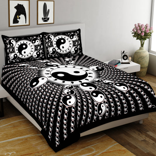 Black & White King Size 100% Cotton Bedsheets