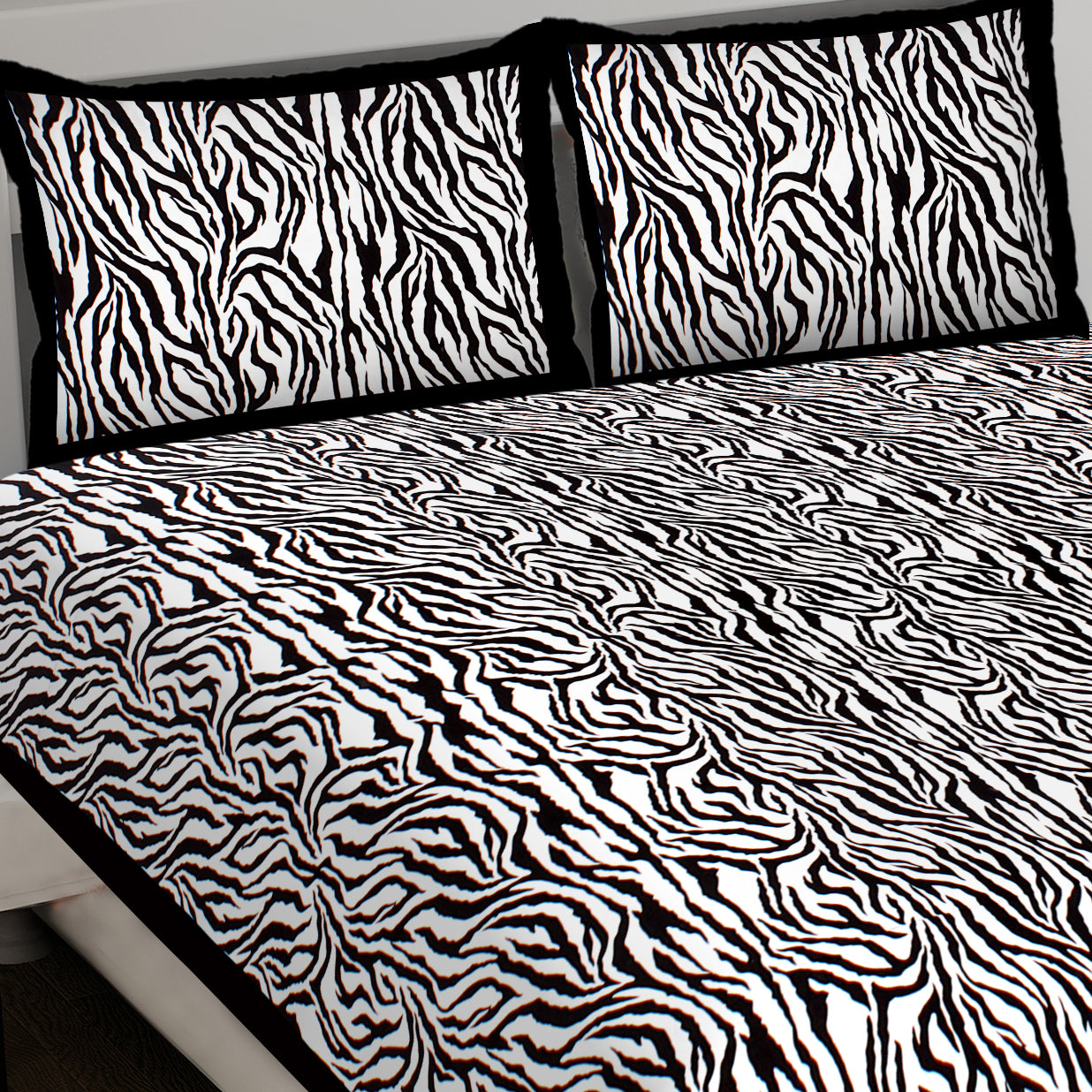 Black & White King Size 100% Cotton Bedsheets