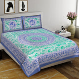 Two Tone Peacock King Size 100% Cotton Bedsheets