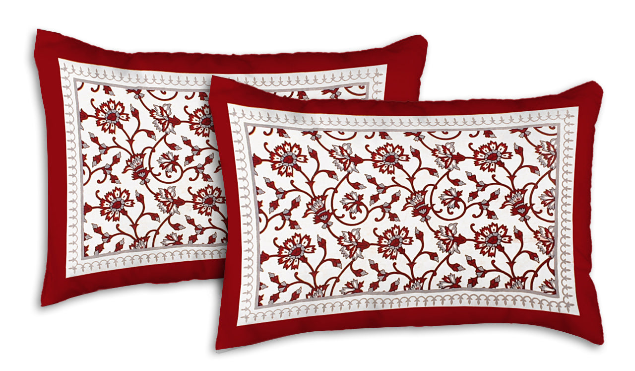 Floral Motif King Size 100% Cotton Bedsheets