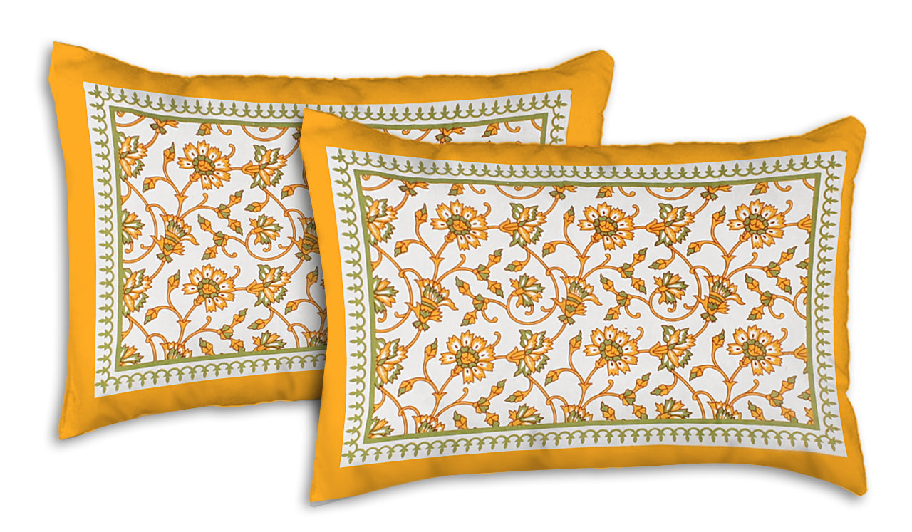 Floral Motif King Size 100% Cotton Bedsheets