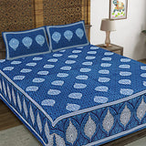 Parachute Buta Blue King Size 100% Cotton Bedsheets