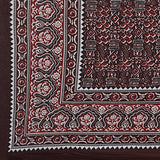 Beyond Ajrakh Maroon King Size 100% Cotton Bedsheets