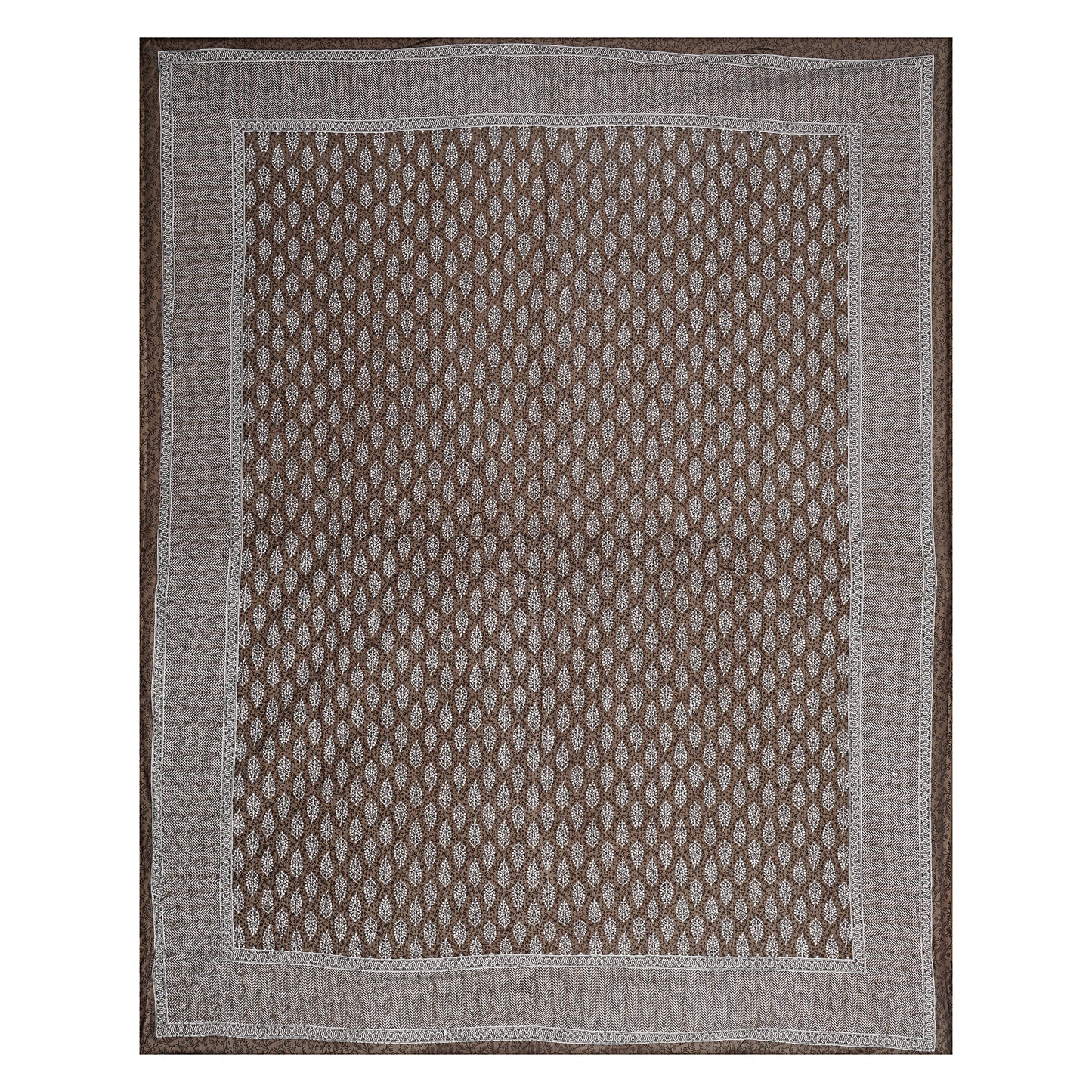 Blossom Butti Chocolate King Size 100% Cotton Bedsheets