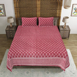 Blossom Butti Maroon King Size 100% Cotton Bedsheets