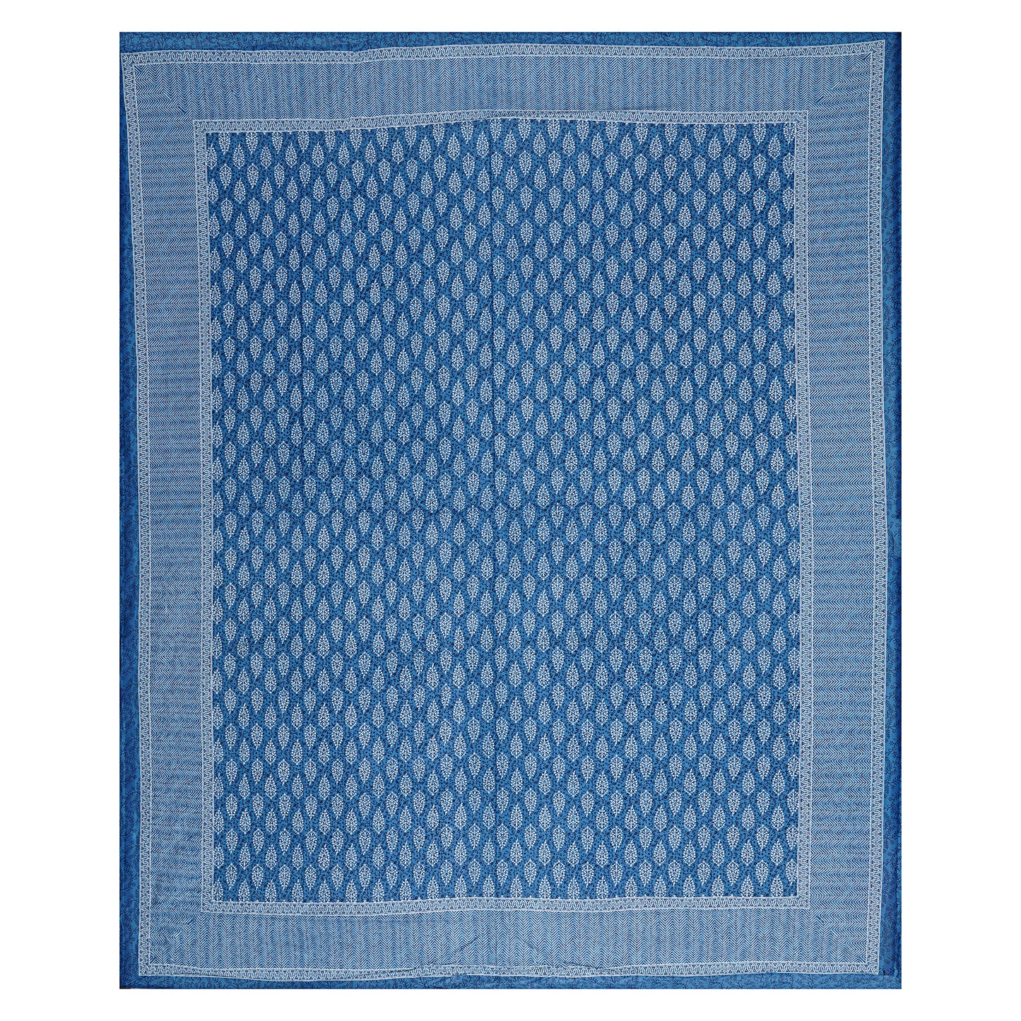 Blossom Butti Electric Blue King Size 100% Cotton Bedsheets