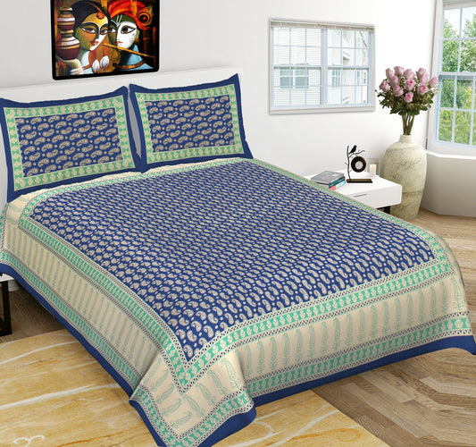 Small Paisley King Size 100% Cotton Bedsheets