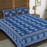 Elephant on Wheels Blue King Size 100% Cotton Bedsheets