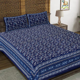 Paisley Jaal Blue King Size 100% Cotton Bedsheets