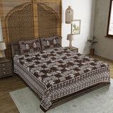 Box Buta Brown King Size 100% Cotton Bedsheets