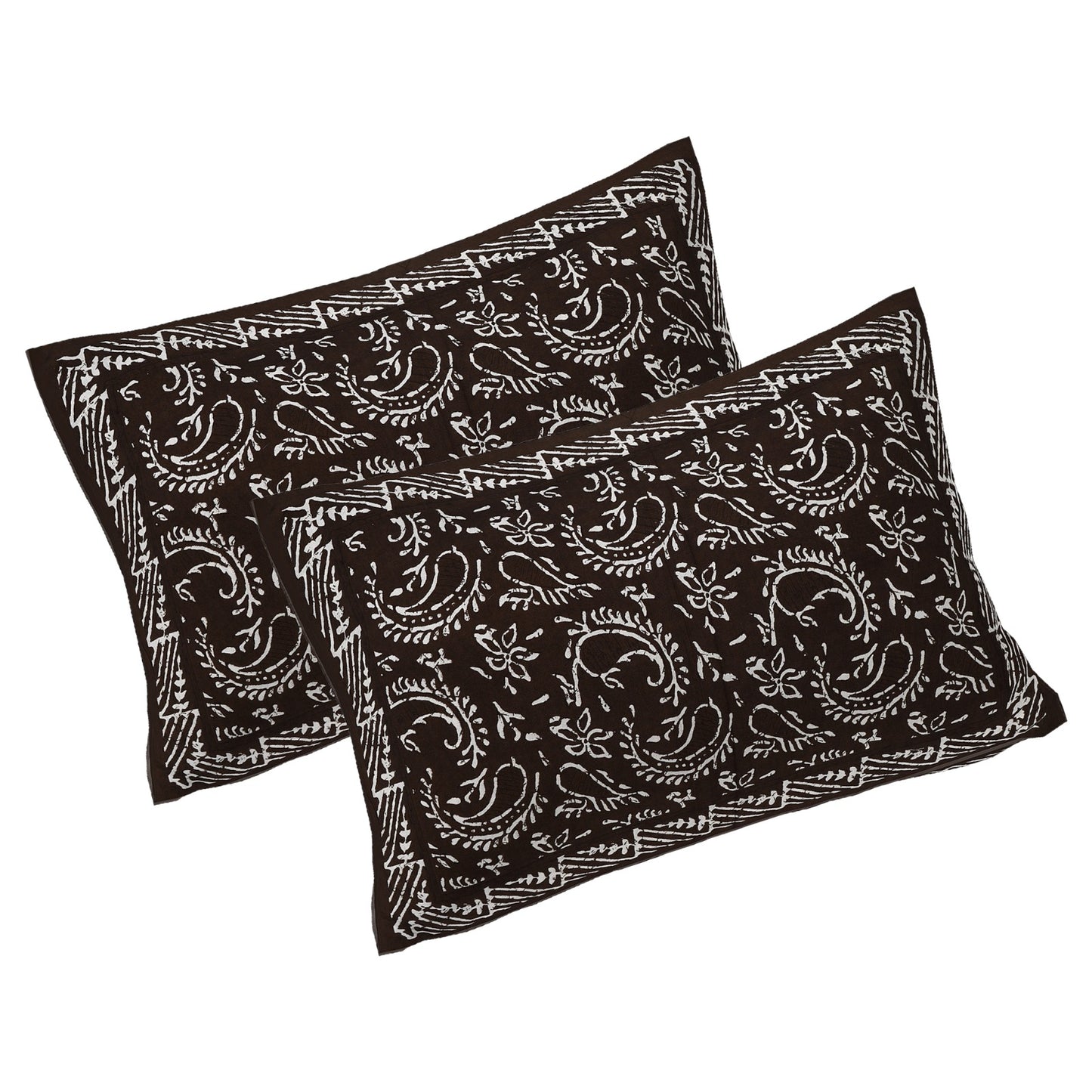 Paisley Jaal Brown King Size 100% Cotton Bedsheets