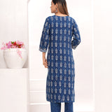 Indigo Blue Hand Block Printed Suit Set