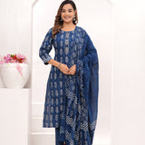 Indigo Blue Hand Block Printed Suit Set