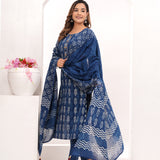 Indigo Blue Hand Block Printed Suit Set