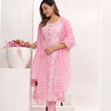 Colours of Pink Jaipuri Cotton Printed Suit Set