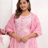 Colours of Pink Jaipuri Cotton Printed Suit Set