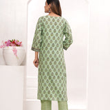 Pista Hand Block Printed Cotton Suit Set