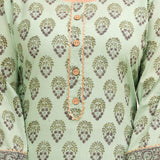 Pista Hand Block Printed Cotton Suit Set