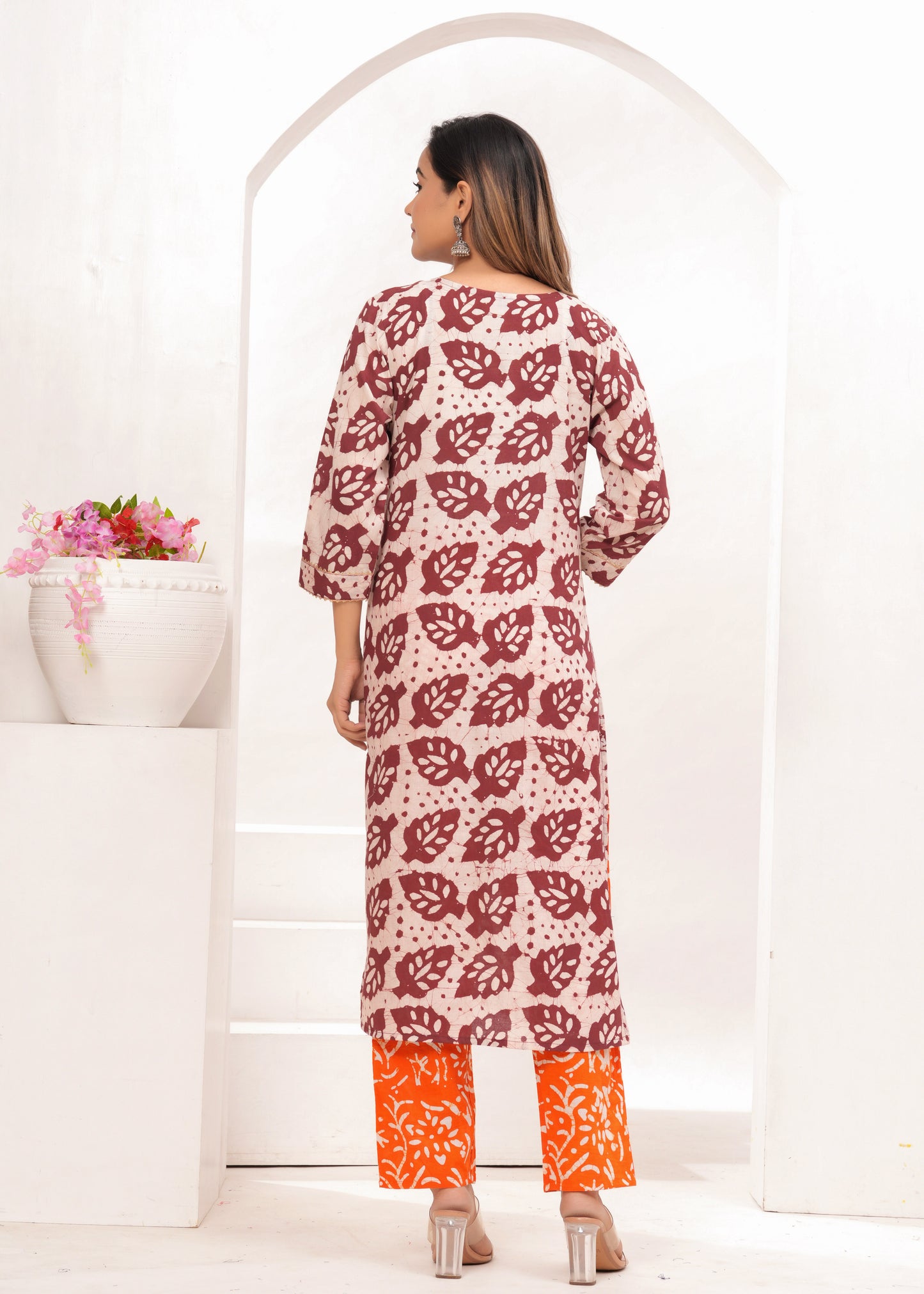 Wax Batik Hand Block Printed Cotton Suit Set