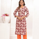 Wax Batik Hand Block Printed Cotton Suit Set