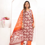 Wax Batik Hand Block Printed Cotton Suit Set