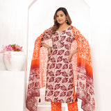 Wax Batik Hand Block Printed Cotton Suit Set