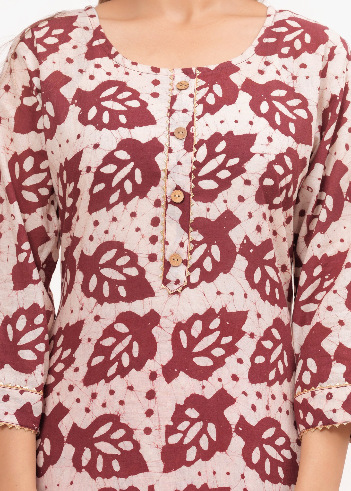 Wax Batik Hand Block Printed Cotton Suit Set