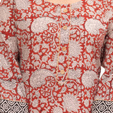 Bagru Red Jaal Hand Block Printed Cotton Suit Set