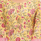 Yellow Hand Block Printed Cotton Suit Set