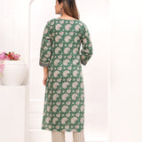 Green Bagru Hand Block Printed Cotton Suit Set