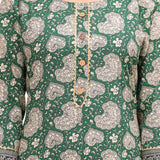 Green Bagru Hand Block Printed Cotton Suit Set