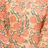 Peach - Orange Floral Hand Block Printed Cotton Suit Set