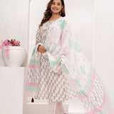 Pink Butti Hand Block Printed Cotton Suit Set