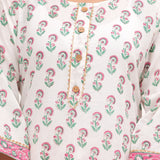 Pink Butti Hand Block Printed Cotton Suit Set