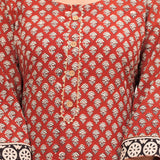 Red Bagru Hand Block Printed Suit Set