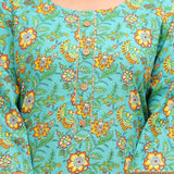 Sea Green Jaipuri Printed Cotton Suit Set