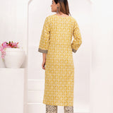 Butter Yellow Bagru Hand Block Printed Suit Set