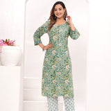 Shades of Green Hand Block Printed Suit Set